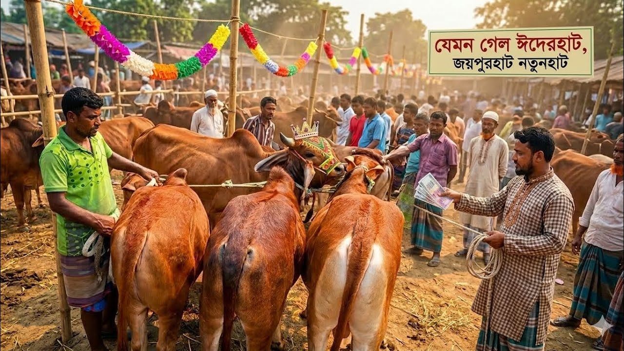 যেমন গেল ঈদের হাট, একদম খামার উপযোগী সেরা বাছুর কিনুন। নতুনহাট জয়পুরহাট।  #cow #viral @haterkotha 
