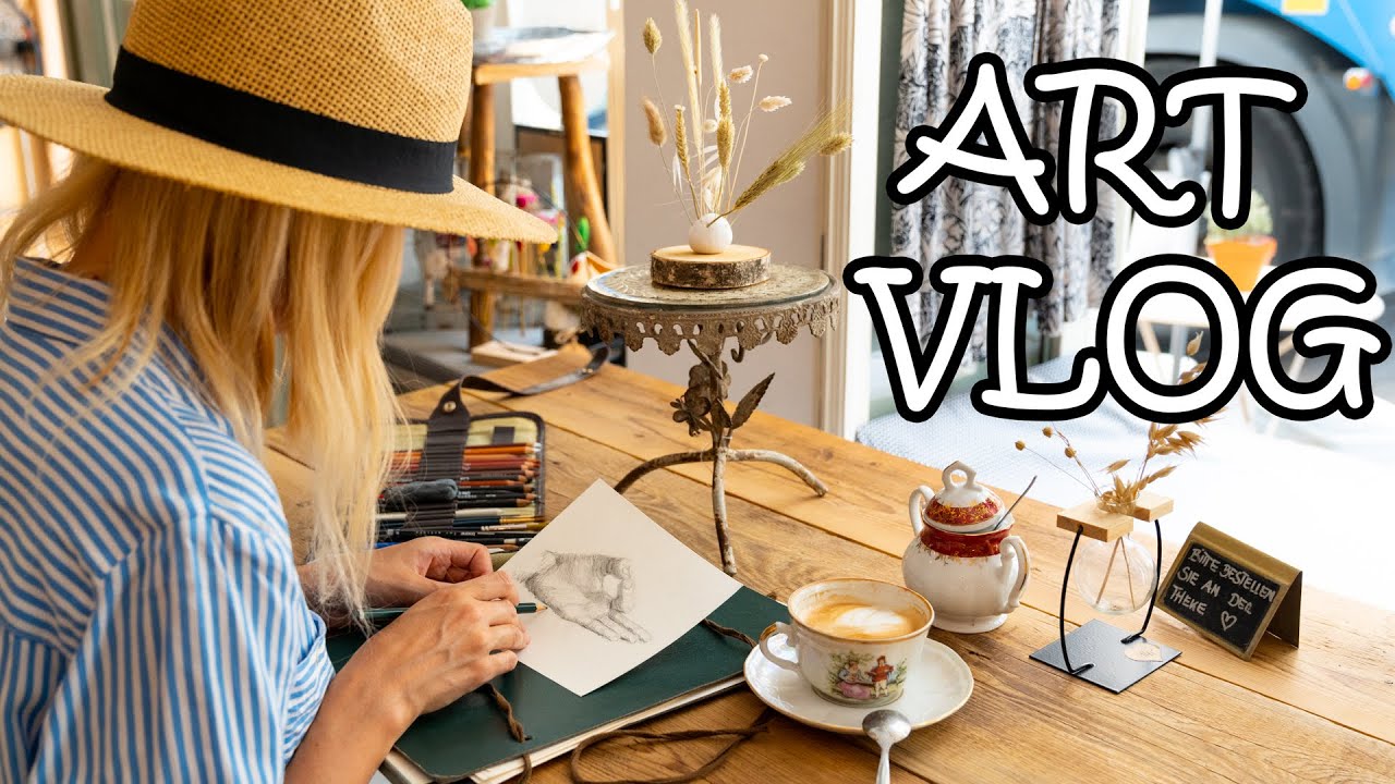Drawing in Café ☕ coffee shop sketchbook session 🎨 cozy art vlog & day trip to Bamberg, Germany 🇩🇪