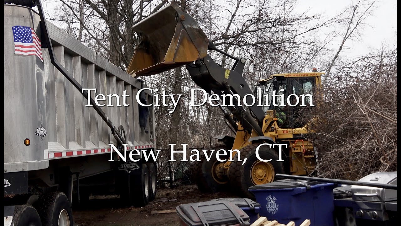 Demolition of Tent City, New Haven, CT, (U-ACT) Unhoused Activists Community Team, Homeless Sweep