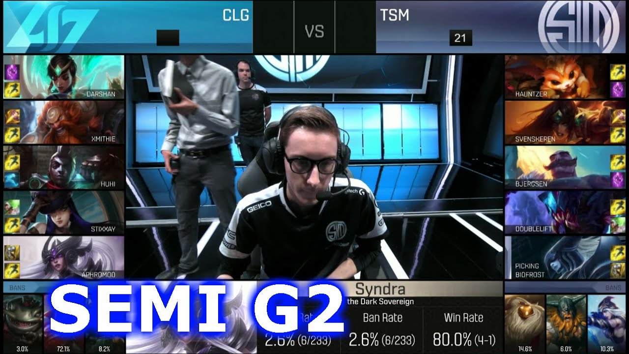 TSM vs CLG | Game 2 Semi Finals S6 NA LCS Summer 2016 PlayOffs | CLG vs TSM G2 SF 1080p