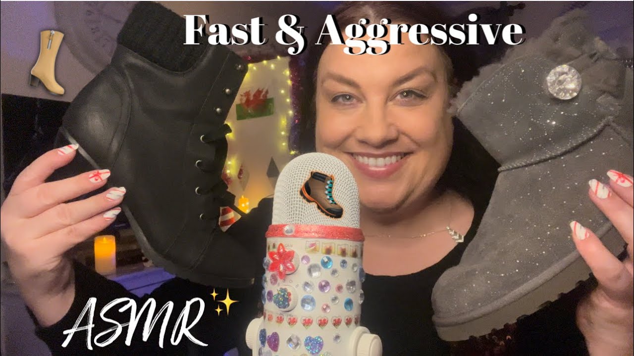 ASMR // Fast and Aggressive Boot 🥾 Tapping & Scratching