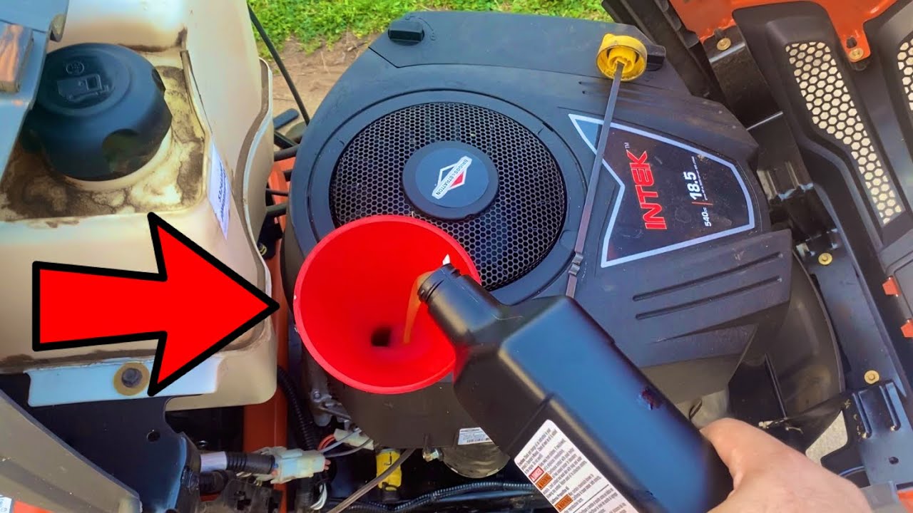 How to change the oil on the Husqvarna YTH18542 riding lawn mower
