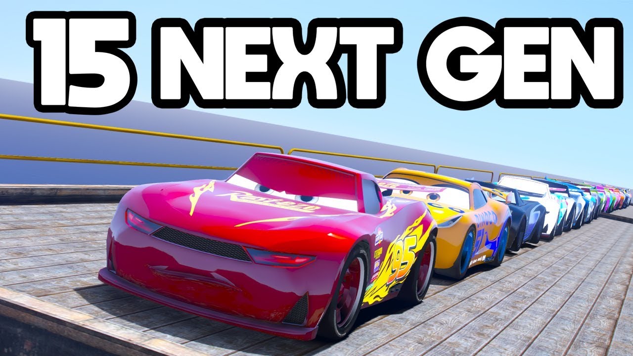 15 NEXT GEN AUTOPARK CARS 3 MEGA PARKOUR PARACHUTE JUMP RACE