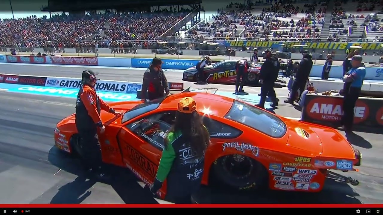 Camrie Caruso, Christian Cuadra Pro Stock, Rnd 1 Eliminations AMALIE Motor Oil Gatornationals, Gaine