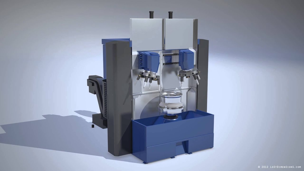 Vertical lathe 3D animation