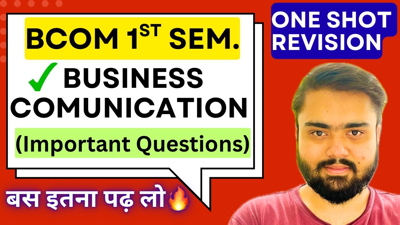 BCOM Business Communication 1st Semester Important Questions 2025🔥|BCOM Business Communication CSJMU
