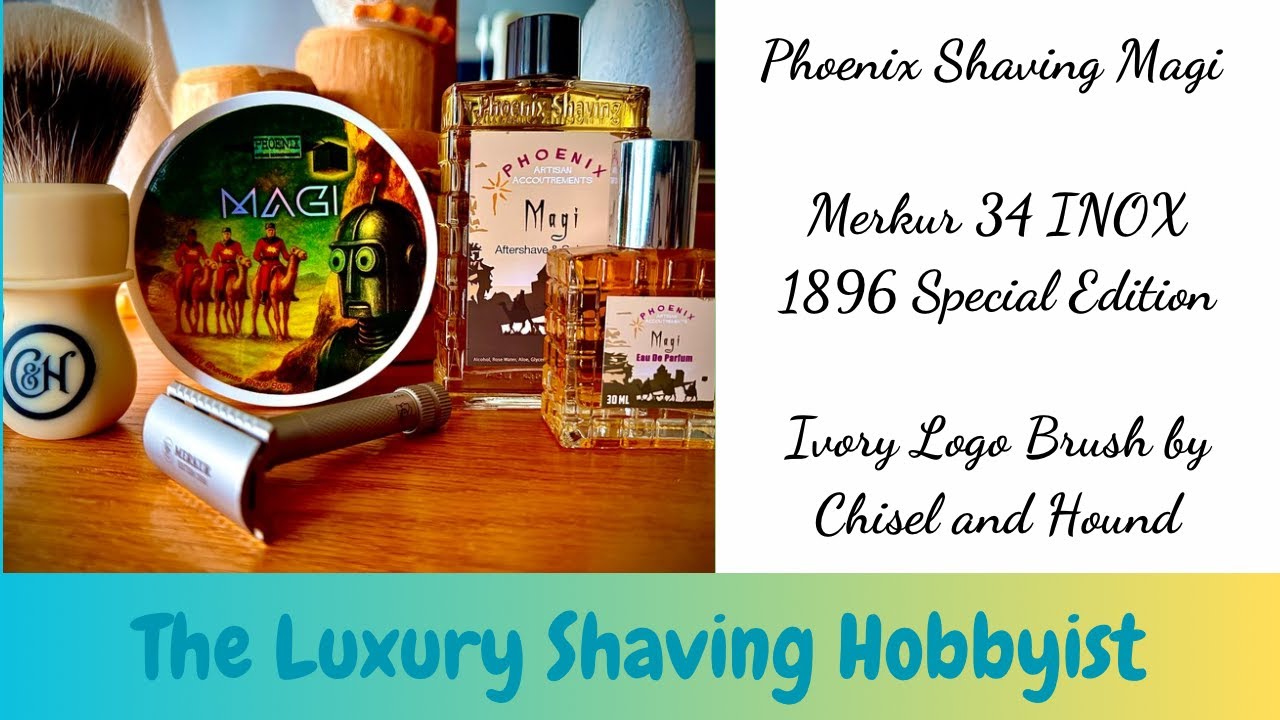Phoenix Shaving Magi - Brush by Chisel and Hound - Merkur Special Edition 1896 SS Razor