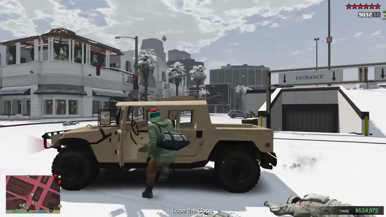 GTA V: Prologue's Team Fleeca Bank Heist 10 Star Cop Battle + Escape