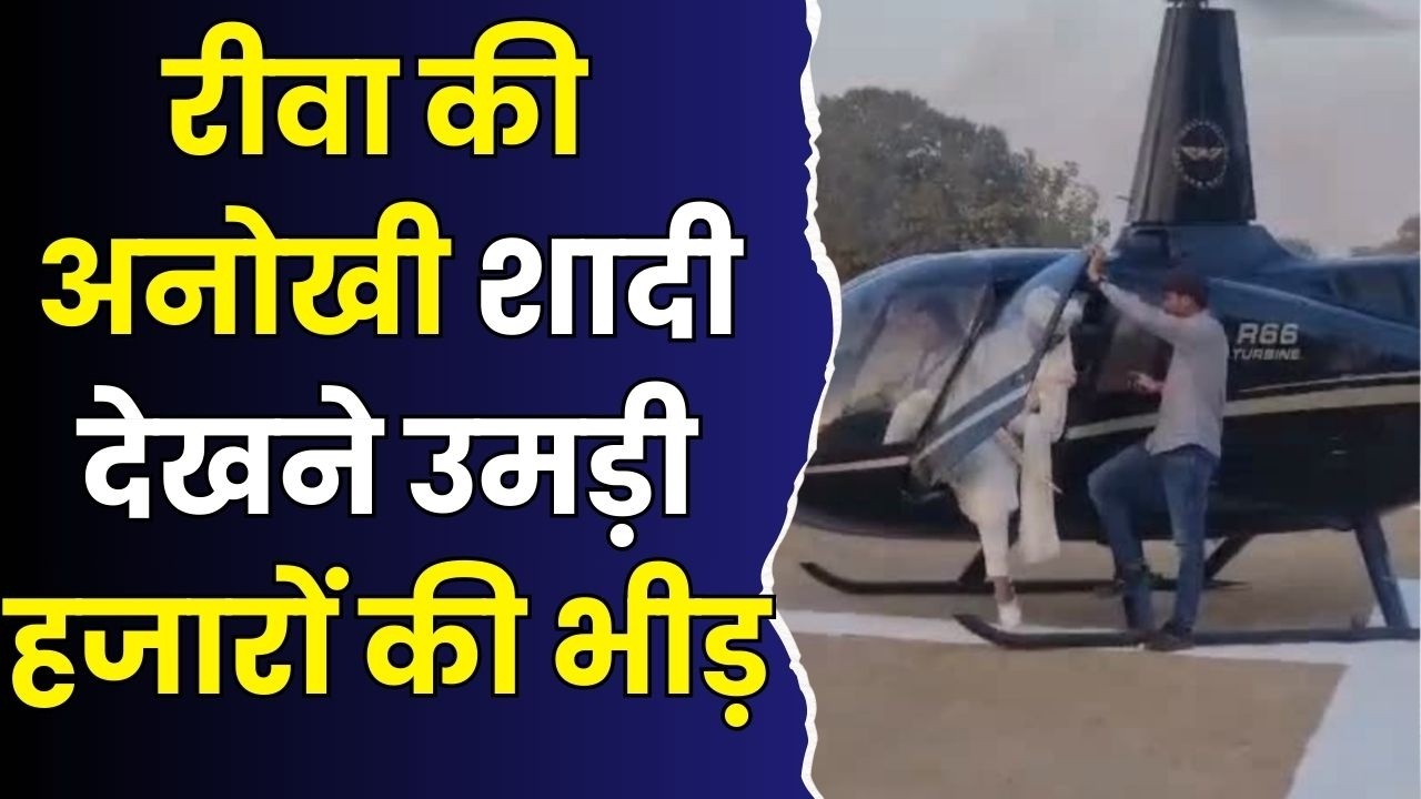 रीवा की शाही शादी! खेत बना रनवे,जब सिरमौर के आसमान से उतरी अमित सिंह की बारात, गांव में मचा शोर