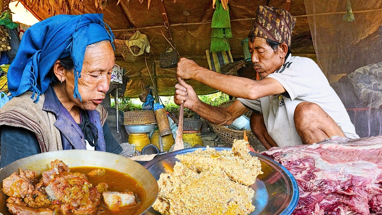 They Cooked Fresh Buffalo Curry & Buckwheat Dhido | Rural Nepal Life