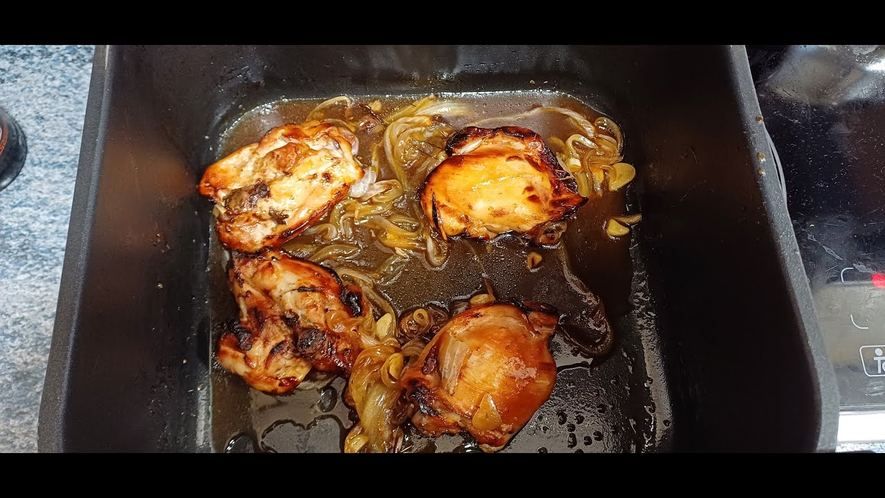 Pollo de tres cucharas en freidora de aire