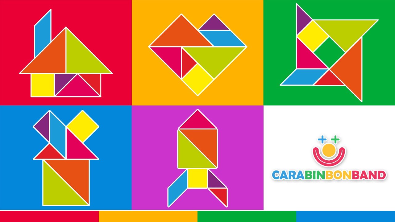 Детские пазлы - Легкие фигуры Tangram для детей - By CARA BIN BON BAND