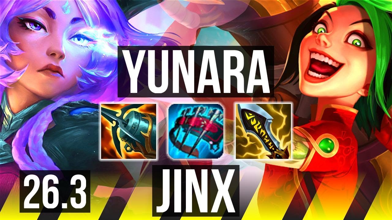 YUNARA & Maokai vs JINX & Heimerdinger (ADC) | 49K damage | KR Diamond | 26.3