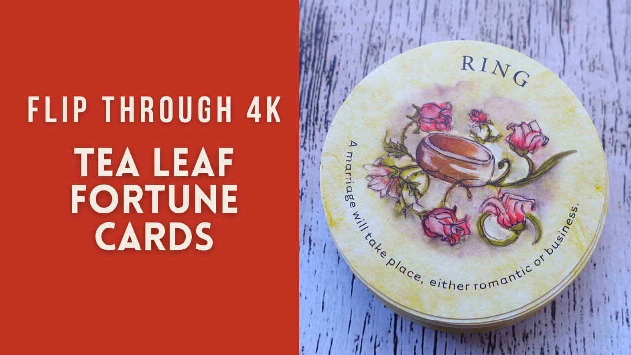 Tea Leaf Fortune Cards Flip Through 4K