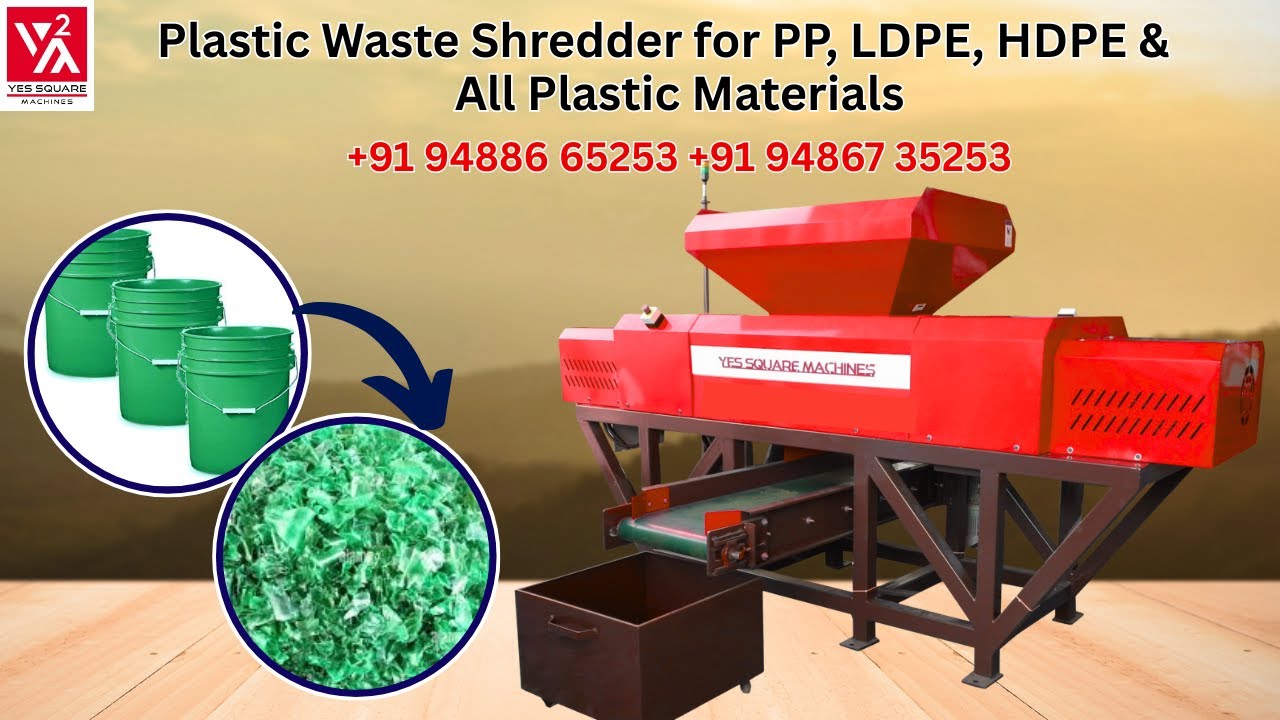 Twin Shaft Shredder Machine | Plastic Waste Shredder for PP, LDPE, HDPE & All Plastic Materials