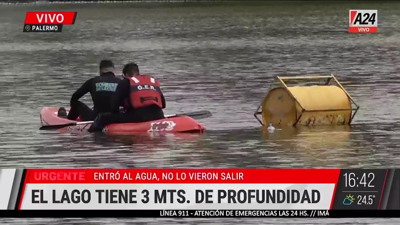 🔴 PALERMO: UN HOMBRE ENTRÓ AL AGUA DE LOS LAGOS Y NO VOLVIÓ A SALIR