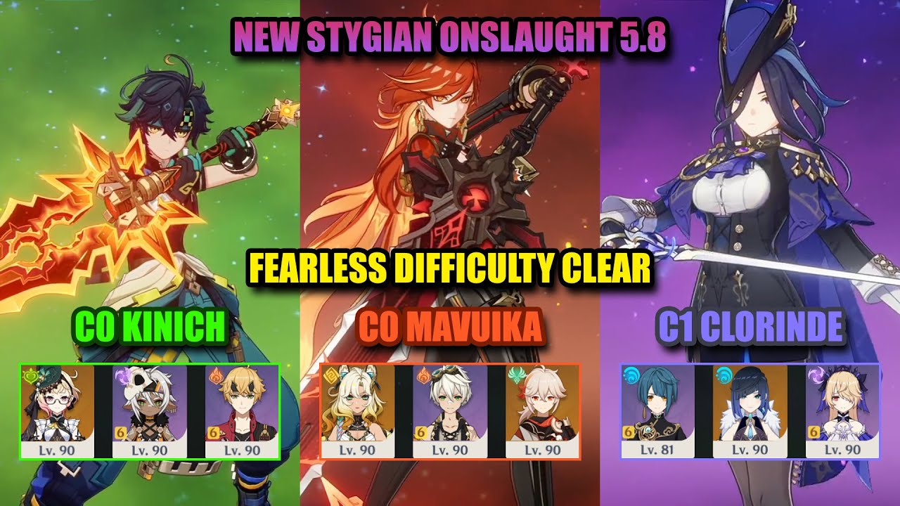 NEW Stygian Onslaught 5.8 | Kinich Burning - Mavuika Hyper - Clorinde Taser | Genshin Impact