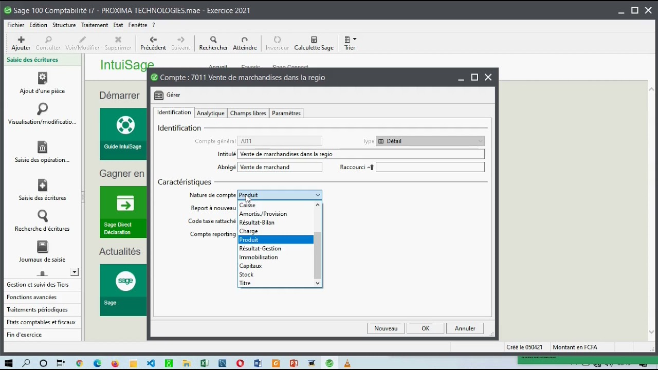 FORMATION SAGE COMPTABILITE i7 LECON 3 1 CREATION DU PLAN COMPTABLE ET CODES JOURNAUX
