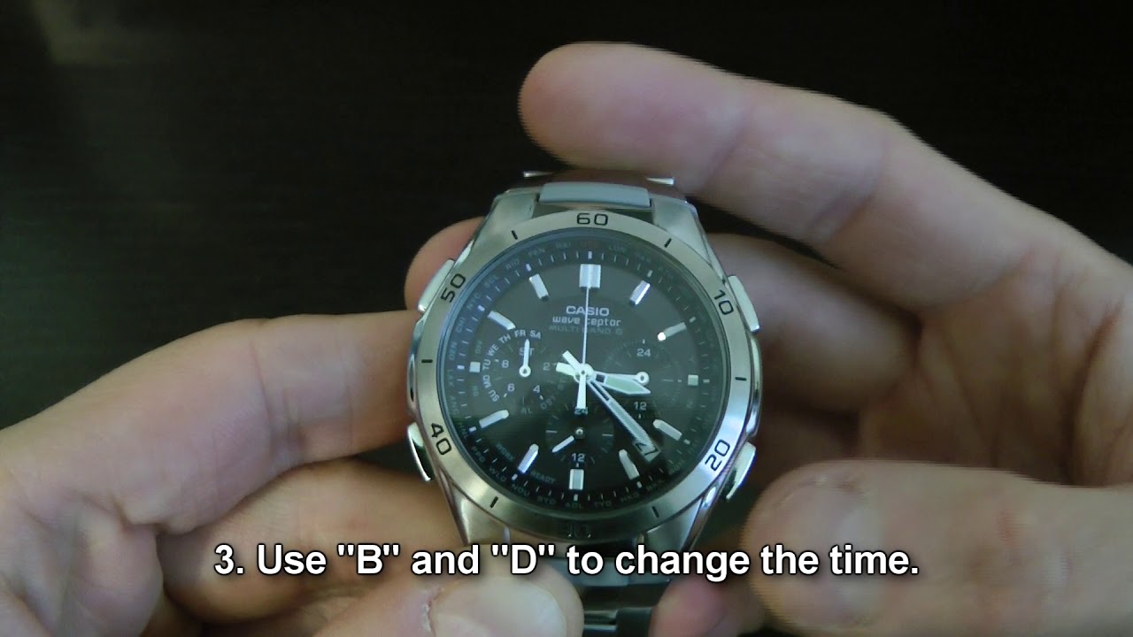 Casio Wave Ceptor (WVQ-M410DE-1A2JF, 5174) - How To Change Current Time Manually?
