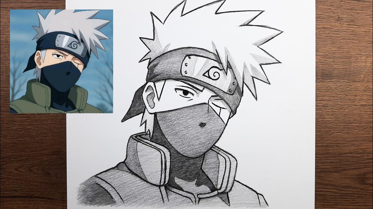 How to draw Kakashi - Step by step anime drawing tutorial
