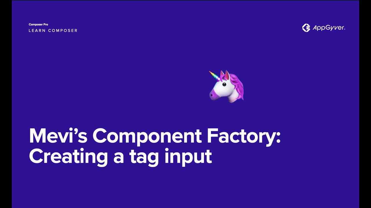 Mevi's Component Factory - Creating a tag input