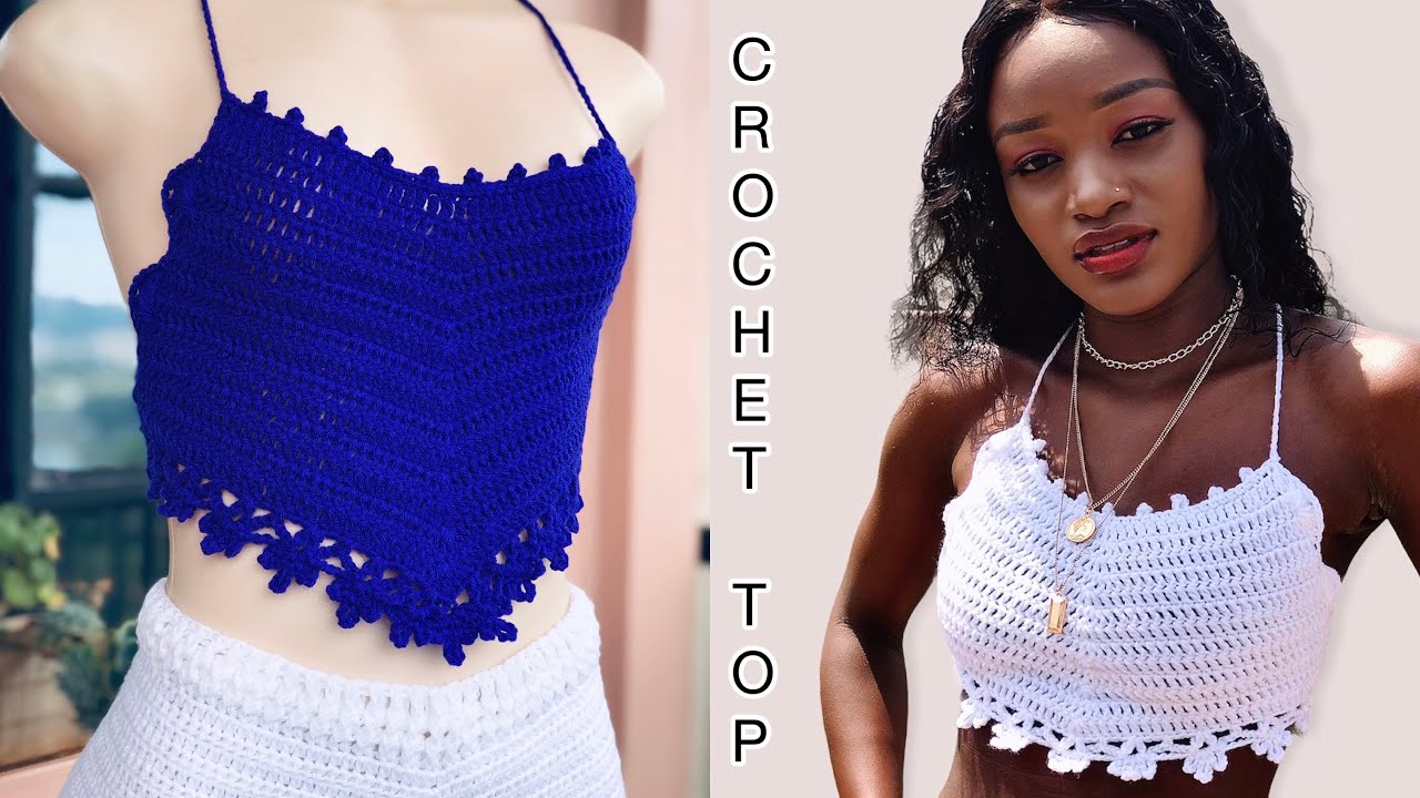 Crochet Easy Top With Floral Edging