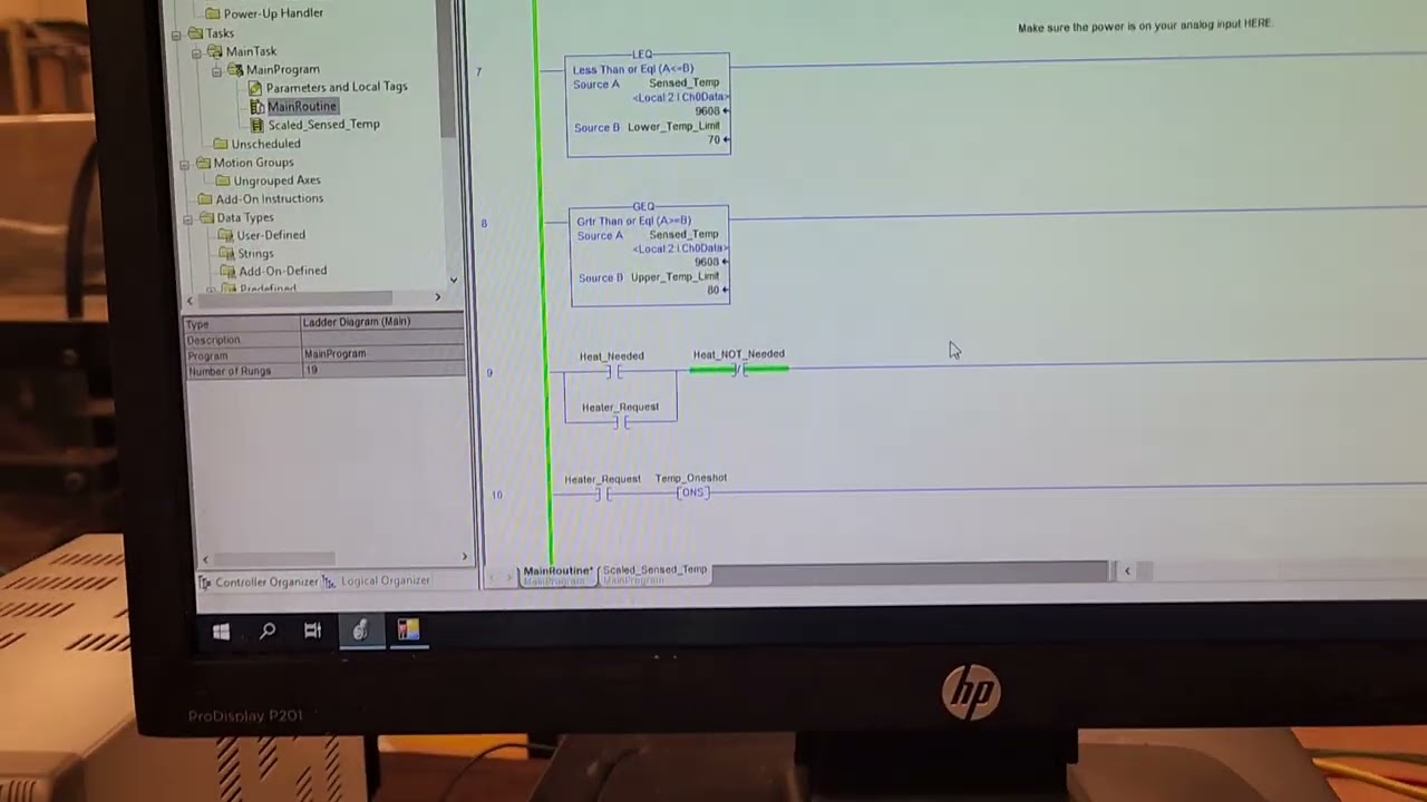 temperature setpoint PLC program