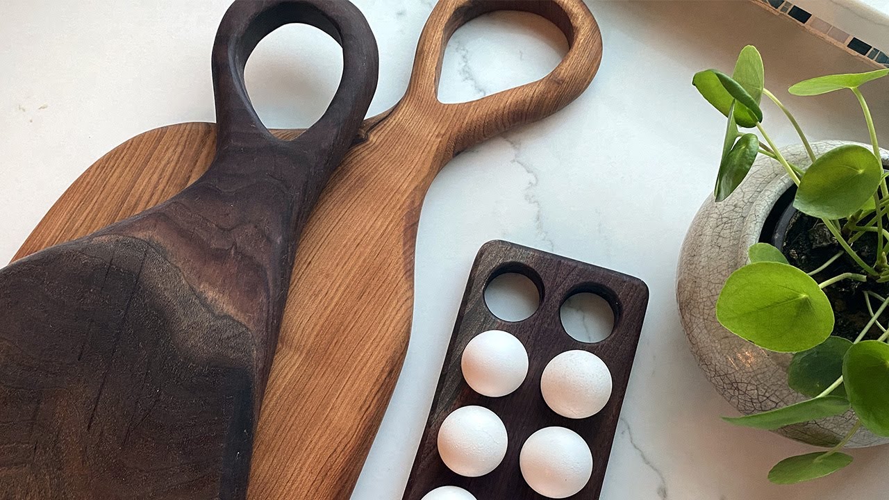 Quick and easy cutting boards, plus BONUS a wooden egg tray!