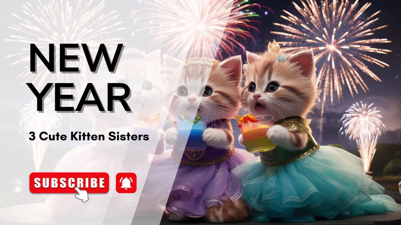 New Year 3 Cute Kitten Sisters/#whimsycharm