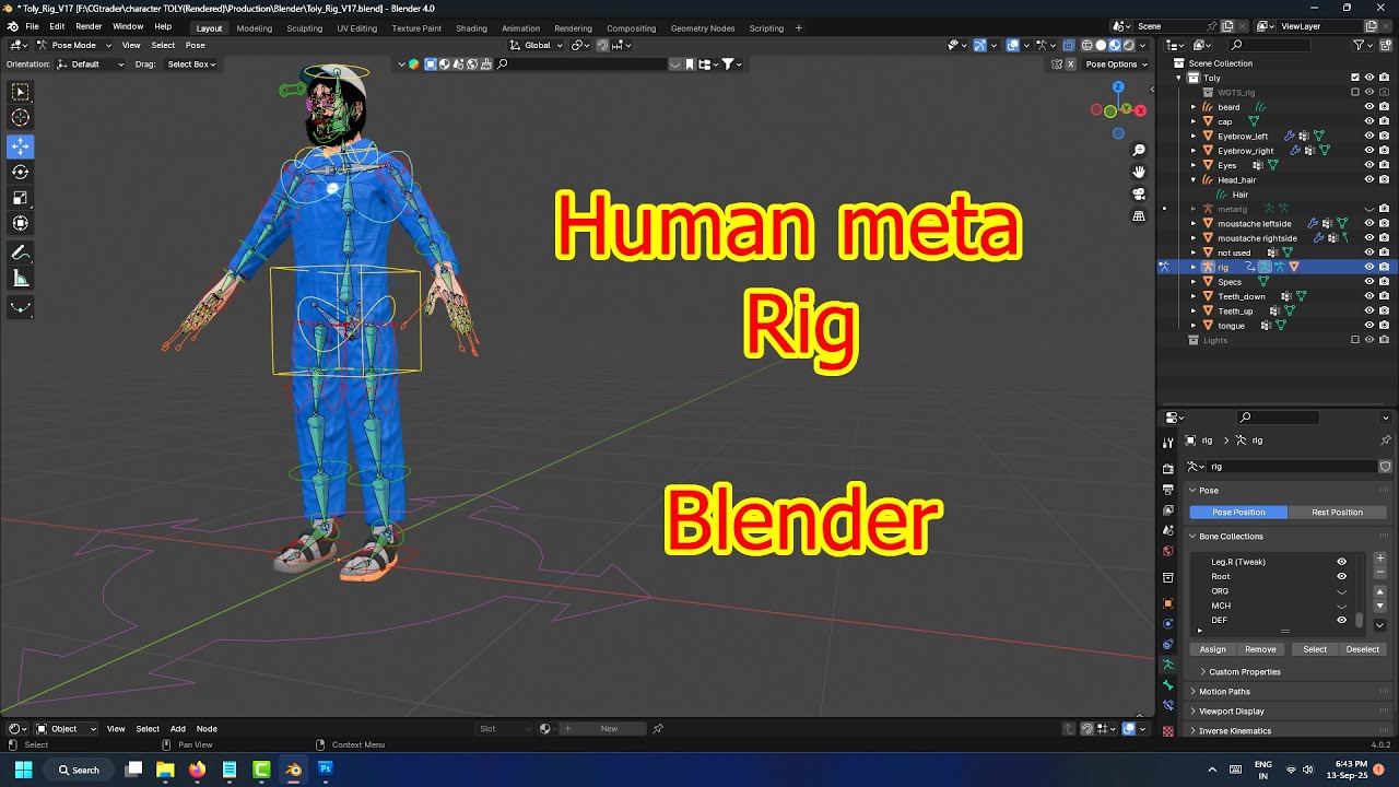 Human meta rigging II character rigging with facial features
