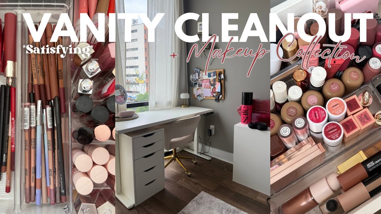 Makeup Vanity Makeover✨ | Satisfying Declutter + Reorganization