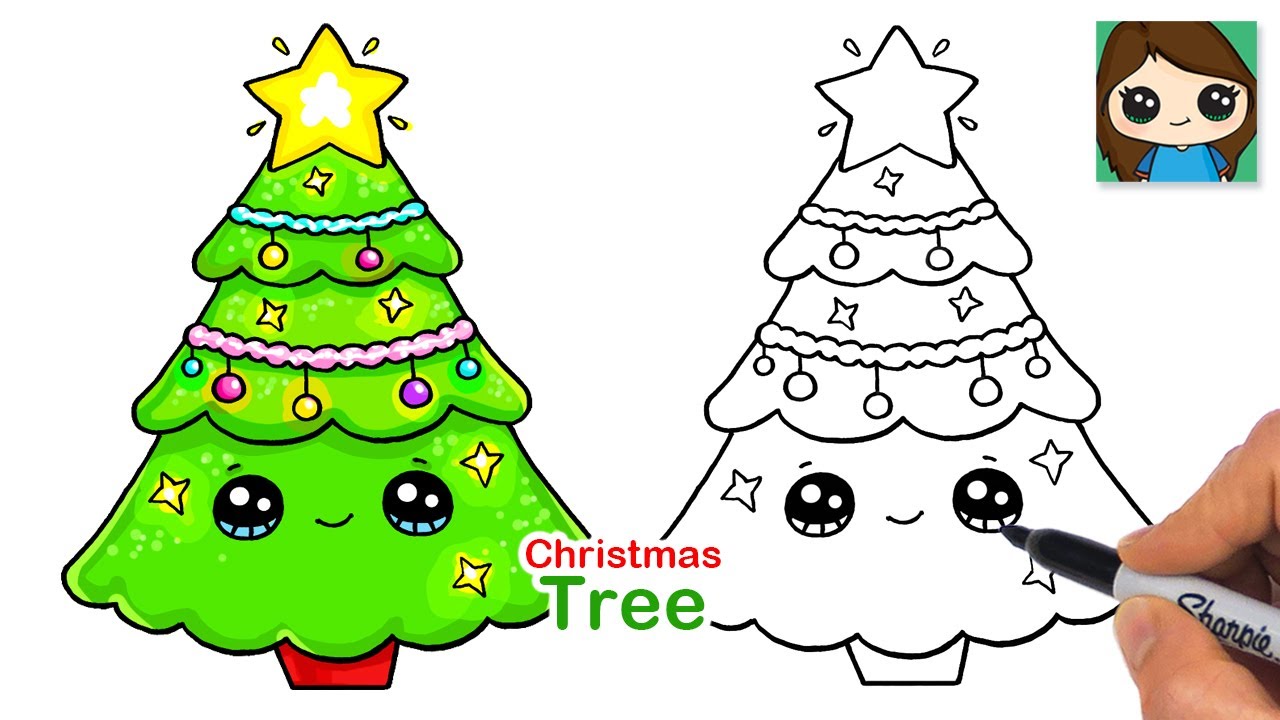 How to Draw a Christmas Tree 🎄 Cute Holiday Art