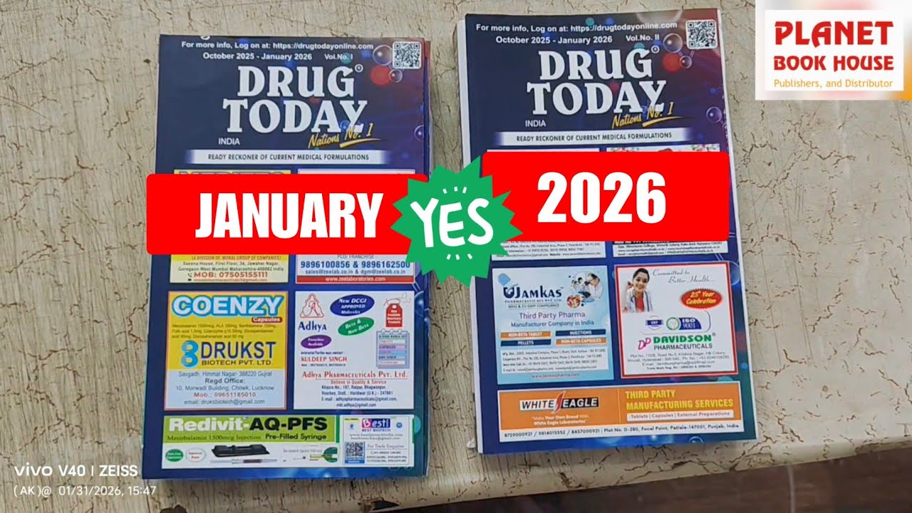 Durg Today January 2026. Edition. Vol-1.2. best book. For All Pharmaceutical company. Information 
