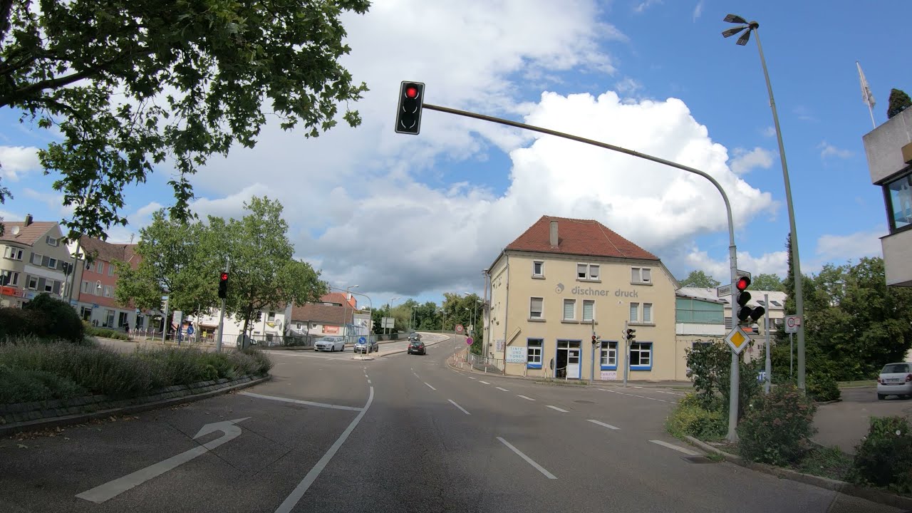 Salach Eislingen Penny Shell Tankstelle Volksbank 4K Video Deutschland Live Eichenhof Arena Bahnhof