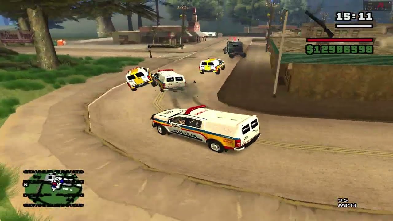 GTA SAN POLICIA 24H Perseguição insana com um caminhão