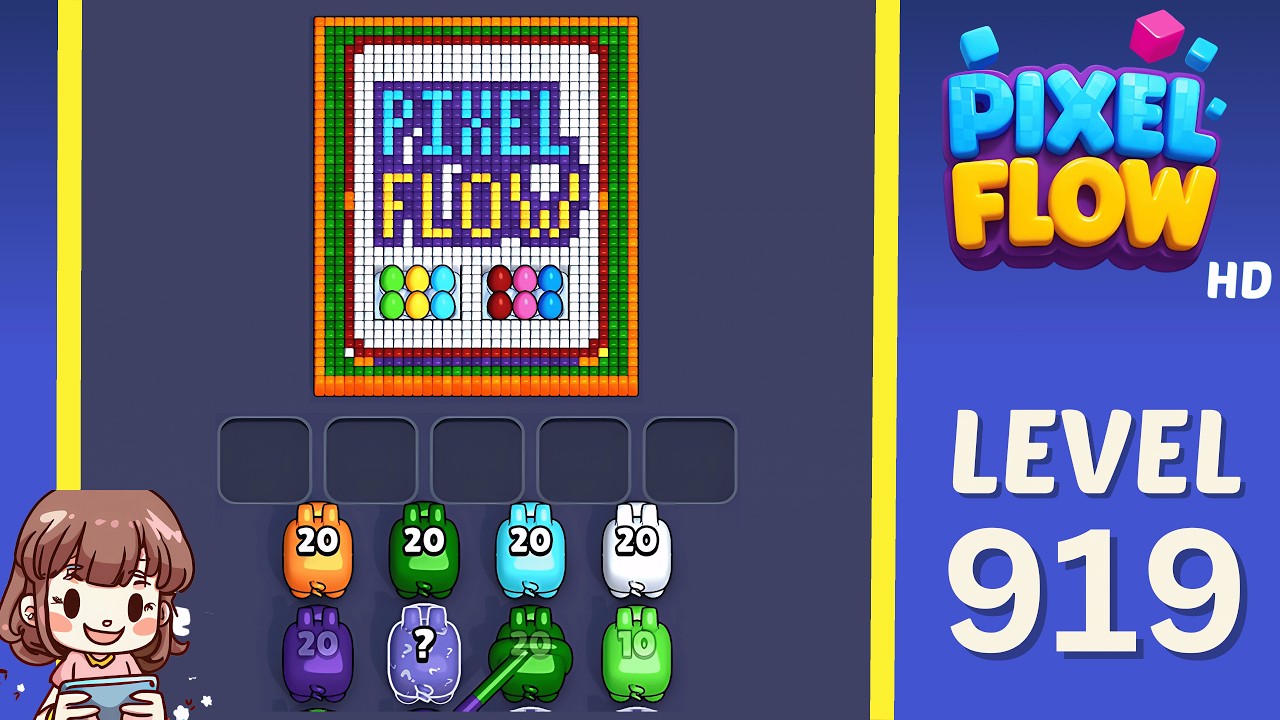Pixel Flow Level 919 Solution Walkthrough