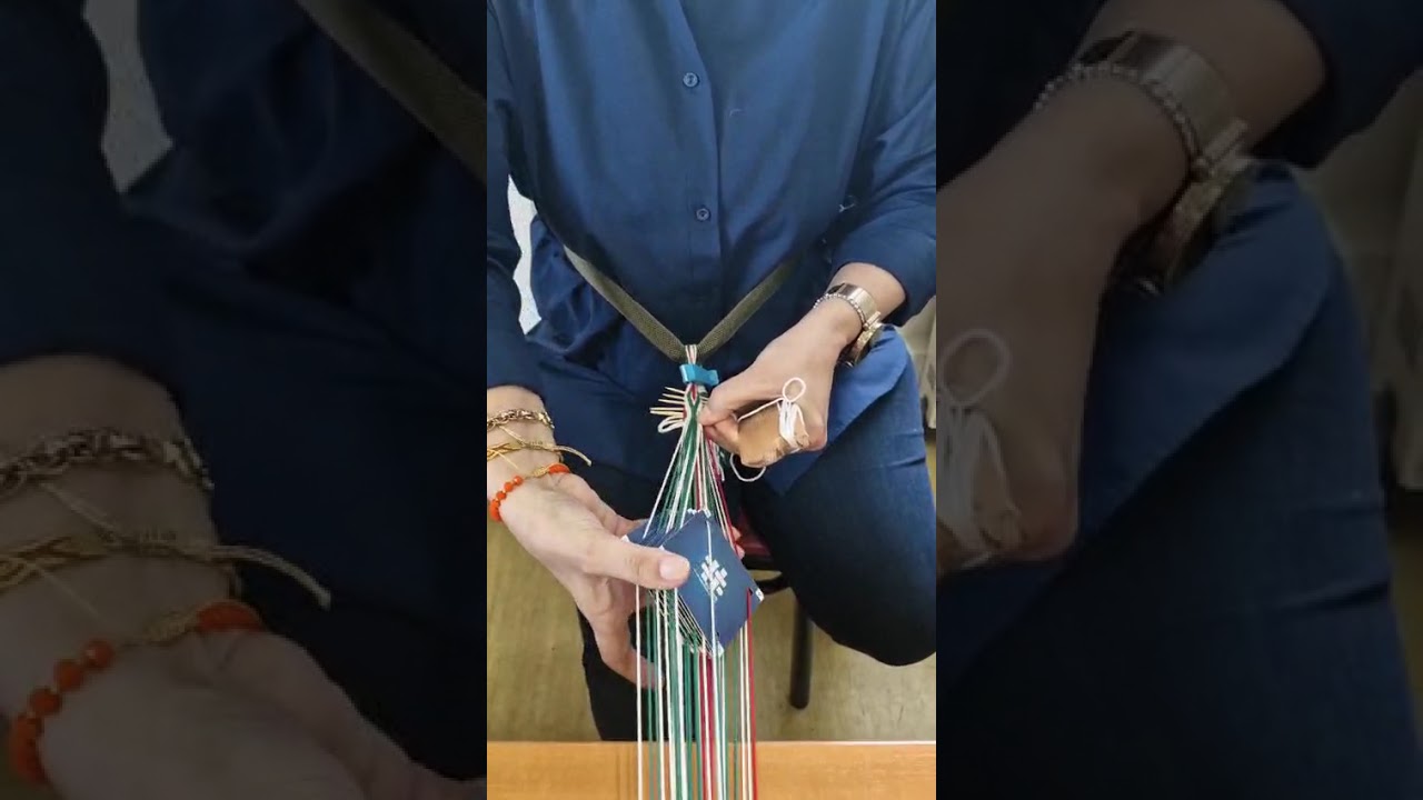Kolay belde carpana dokuma başlama yapımı #Çarpanadokuma #tabletweavingbelt #handmade #art #keşfet 