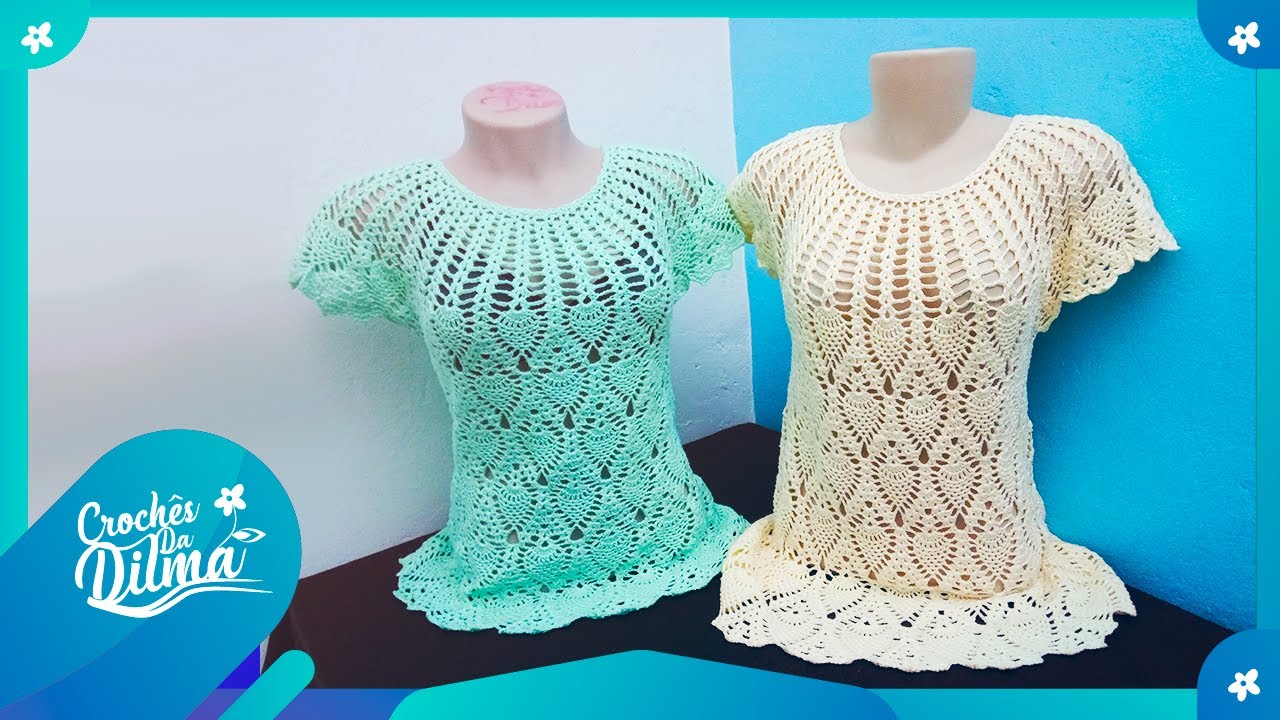 [APRENDA] Como FAZER essa linda #BLUSA GI ponto abacaxi em CROCHÊ