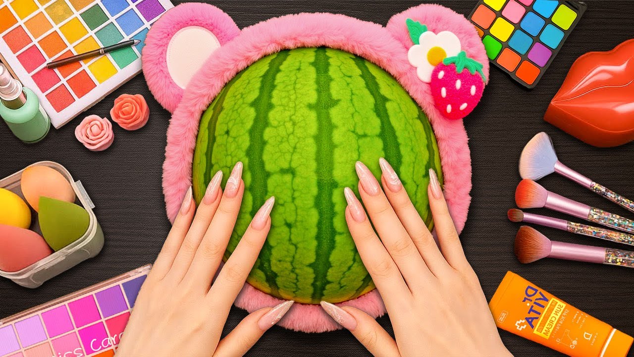 ASMR Makeup on Watermelon (No Talking)