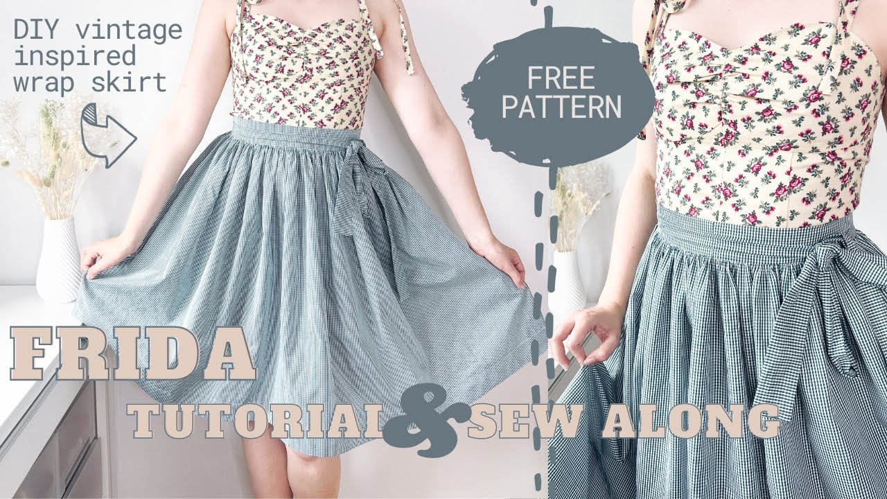 How to Sew a vintage inspired wrap skirt // Free Pattern // Frida Pattern Tutorial and Sew along!