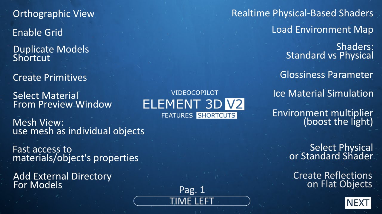 Element 3D v2 Shortcuts