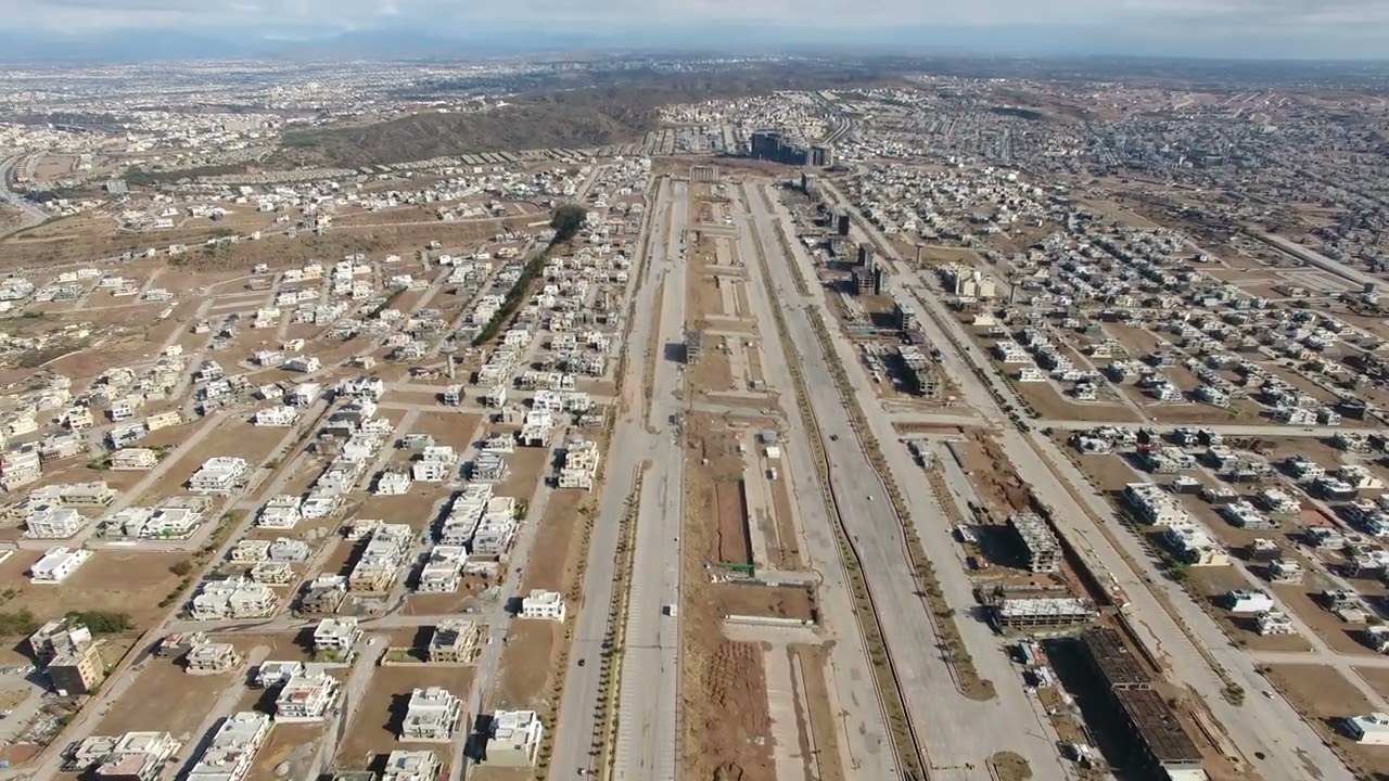 Arial view of Bahria Town Phase 8, CENTRAL BUSINESS DISTRICT & Surroundings