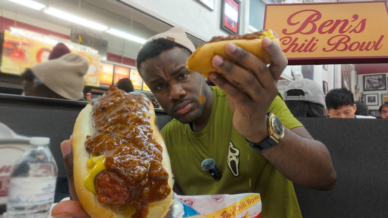 America's BEST Hotdog?! Ben's Chili Bowl | D.C Food Tour