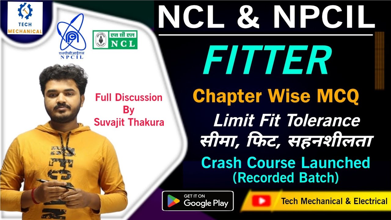 Limit Fit Tolerance MCQ Class-1 | NCL Fitter Technician Previous Year Question Paper|NCL MCQ Class-1