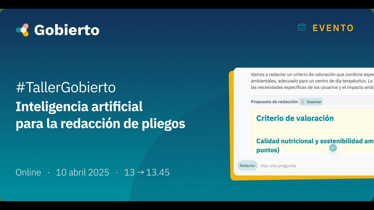 #TallerGobierto Inteligencia artificial para la redacción de pliegos