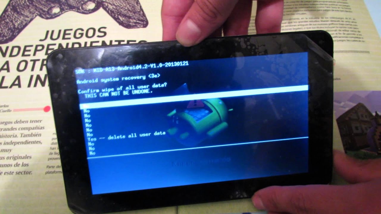 Tutorial Hard- Reset Tablet Android. Resetear/Formatear tablet