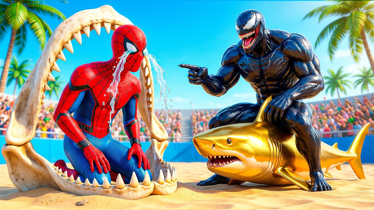 🦈🕷️SPIDERMAN Wins The Magic Legendary Shark Racing Championship - Epic Racing Challenge