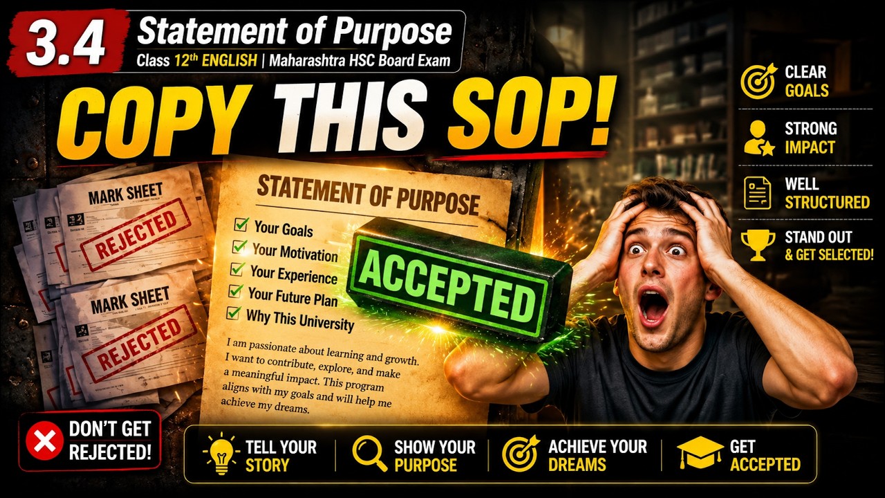 Statement of Purpose | Class12 English ( In Hindi ) | Maharashtra HSC Board | TestWizer Language