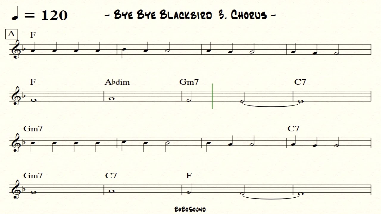 Bye Bye Blackbird Melody With Metronome