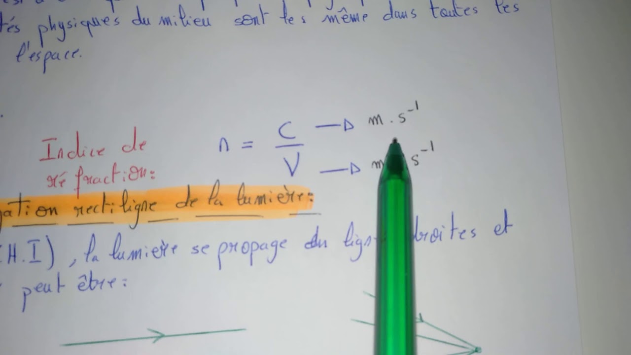 Optique géométrique : Chapitre 1 : partie 1